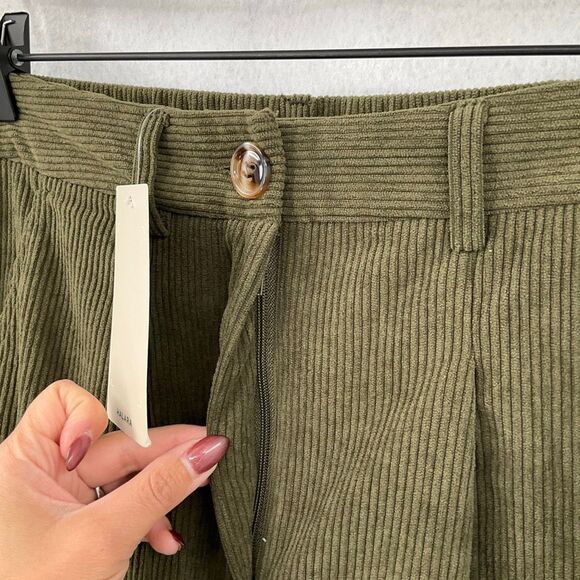 NWT Halara Green Mid Rise Button Zipper Pockets Corduroy Casual Joggers Sz Small - Picture 5 of 9
